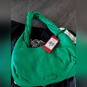 Vince Camuto, green purse, leather hand bad